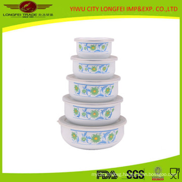 Enrich Your Good Life 5PCS Enamel Bowl with Lid